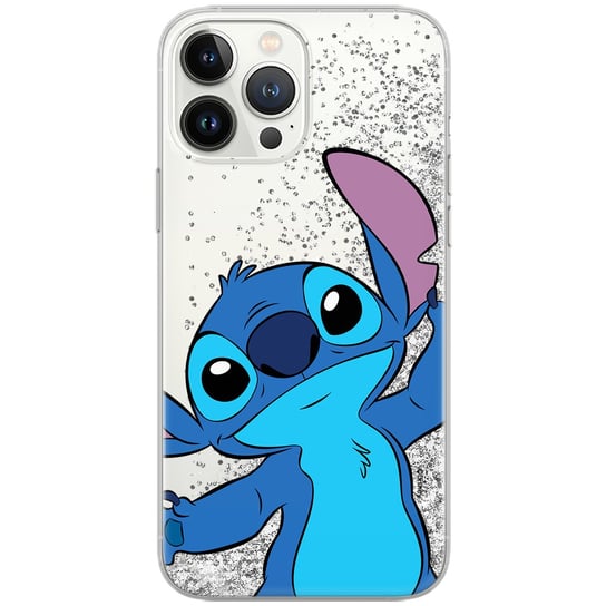 Etui płynny brokat do Apple IPHONE 7/ 8/ SE 2/ SE 3 Disney: Stich 018 oryginalne i oficjalnie licencjonowane, Srebrny Disney