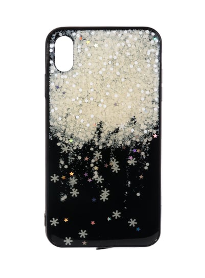 Etui pokrowiec do Iphone XS MAX, wzór śnieżynki czarny Gline