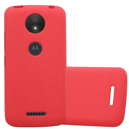 Etui Pokrowiec Do Motorola MOTO C PLUS Obudowa w FROST CZERWONY TPU Silikon Case Cover Ochronny Plecki Cadorabo Cadorabo