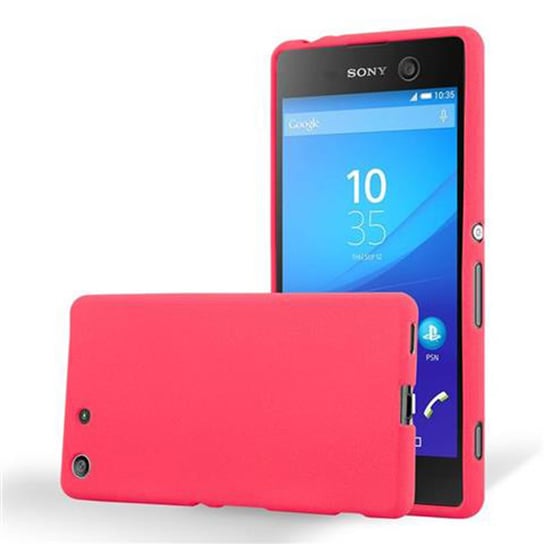 Etui Pokrowiec Do Sony Xperia M5 Obudowa w FROST CZERWONY TPU Silikon Case Cover Ochronny Plecki Cadorabo Cadorabo