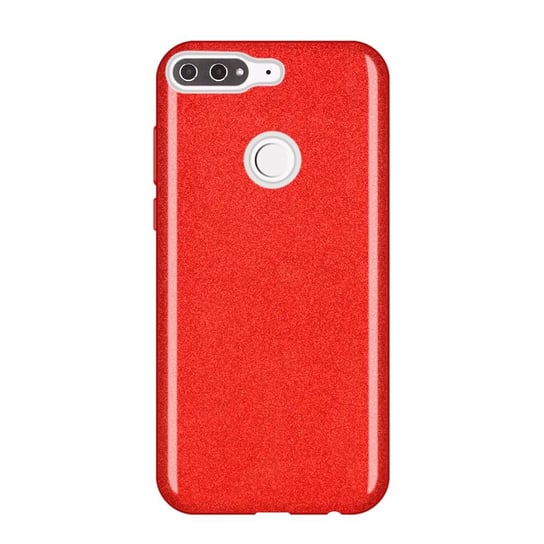 Etui pokrowiec z brokatem, Huawei Y7 Prime 2018, czerwony Wozinsky