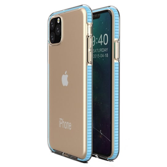 Etui pokrowiec żelowy z kolorową ramką, iPhone 11 Pro Max jasnoniebieski - Jasnoniebieski Hurtel