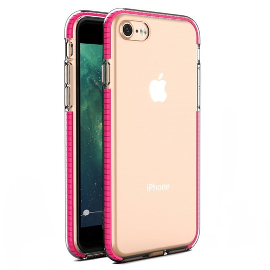 Etui pokrowiec żelowy z kolorową ramką, iPhone SE 2020 / iPhone 8 / iPhone 7 ciemnoróżowy - Ciemnoróżowy Hurtel