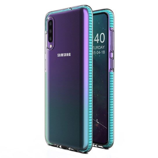 Etui pokrowiec żelowy z kolorową ramką, Samsung Galaxy A40 jasnoniebieski - Jasnoniebieski Hurtel