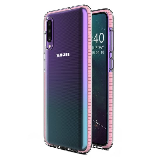 Etui pokrowiec żelowy z kolorową ramką, Samsung Galaxy A50s / Galaxy A50 / Galaxy A30s jasnoróżowy - Jasnoróżowy || Różowy Jasny Hurtel