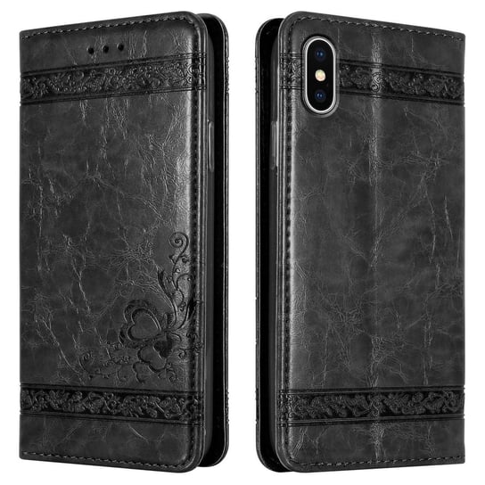 Etui Portfel Do Apple iPhone XS MAX Pokrowiec w Czarny Portfel Etui Ochronny Case Cover Obudowa Cadorabo Cadorabo