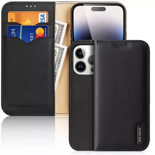 Etui portfel z blokadą RFID do iPhone 15 Pro Dux Ducis Hivo - czarne Dux Ducis