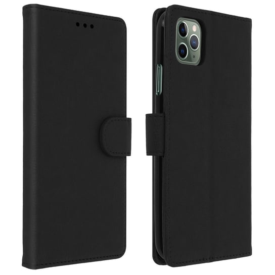 Etui-portfel z klapką, etui magnetyczne z podstawką do Apple iPhone 11 Pro Max – czarne Avizar