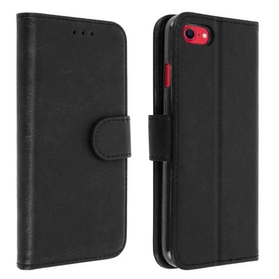 Etui-portfel z klapką, etui magnetyczne z podstawką do iPhone'a 7 / iPhone'a 8 – czarne Avizar