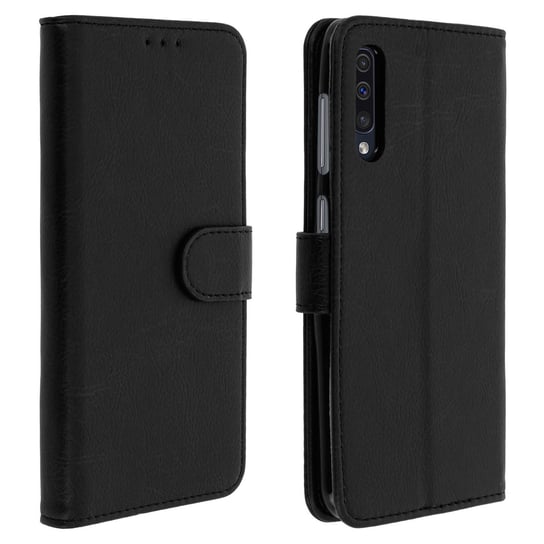 Etui-portfel z klapką, etui magnetyczne z podstawką do Samsunga Galaxy A50 – czarne Avizar