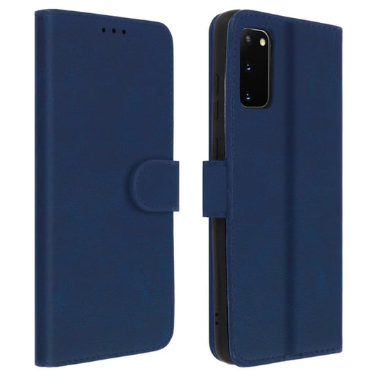 Etui-portfel z klapką, etui magnetyczne z podstawką do Samsunga Galaxy S20 – niebieskie Avizar