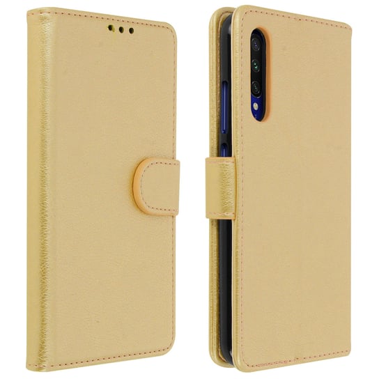 Etui-portfel z klapką, etui magnetyczne z podstawką do Xiaomi Mi A3 – Gold Avizar