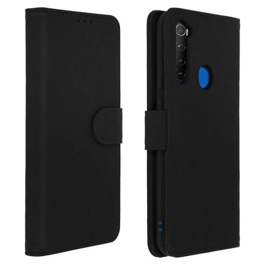 Etui-portfel z klapką, etui magnetyczne z podstawką do Xiaomi Redmi Note 8T - Czarne Avizar