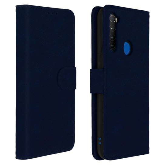 Etui-portfel z klapką, etui magnetyczne z podstawką do Xiaomi Redmi Note 8T - Granatowe Avizar