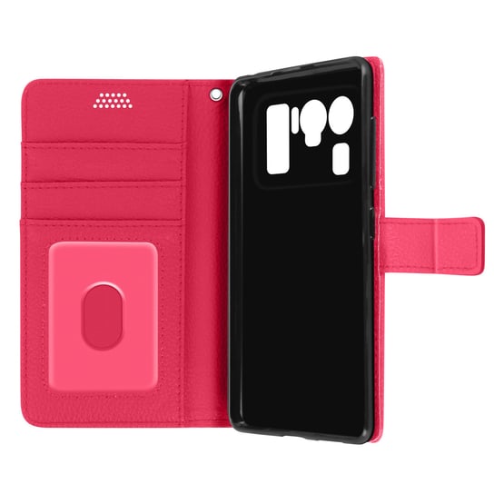 Etui-portfel z klapką, etui slim Xiaomi Mi 11 Ultra 5G, silikon – różowe Avizar