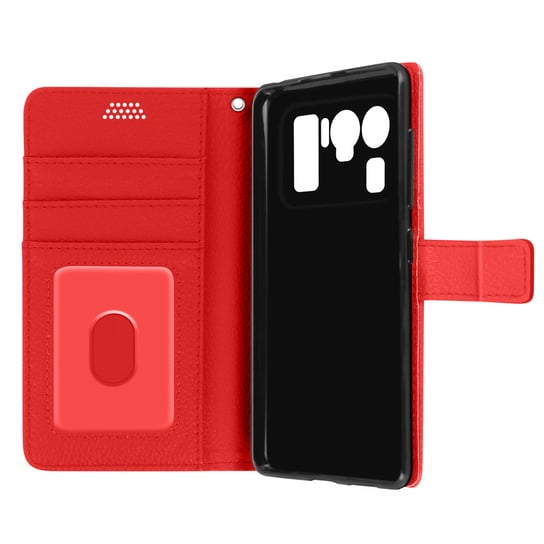 Etui-portfel z klapką, etui slim Xiaomi Mi 11 Ultra, silikon – czerwone Avizar