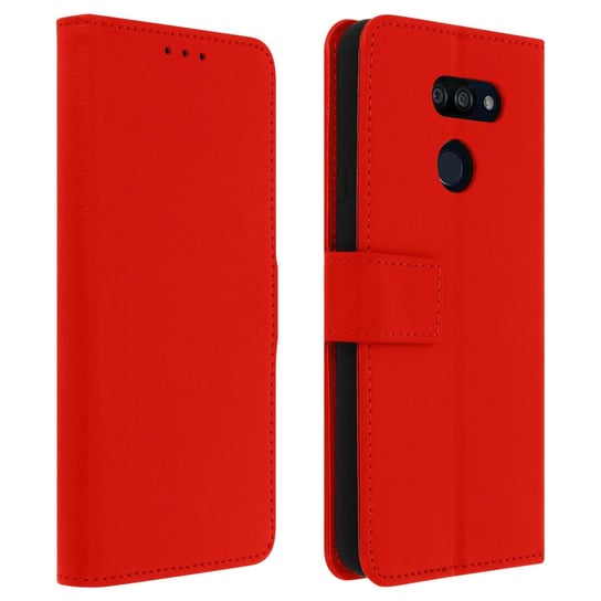 Etui-portfel z klapką, wąska obudowa LG K40s, silikonowa obudowa – czerwona Avizar