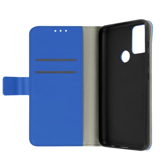 Etui-portfel z klapką, wąska obudowa Motorola Moto G50 , silikon – niebieski Avizar