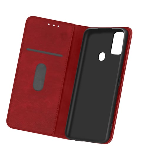 Etui-portfel z klapką, wąska obudowa OnePlus Nord N10 5G , silikonowa obudowa – czerwona Avizar