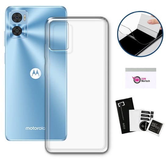 Etui Przezroczyste 1Mm Do Motorola Moto E22 + Folia Hydrożelowa MARTECH