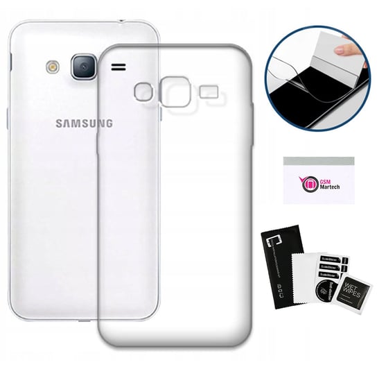 Etui przezroczyste 1mm do Samsung Galaxy J3 2016 case + folia hydrożelowa MARTECH