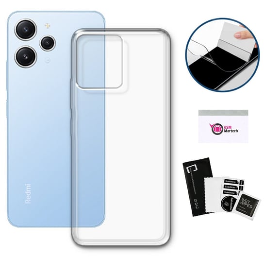 Etui przezroczyste 1mm do Xiaomi Redmi 12 4G obudowa + folia hydrożelowa MARTECH