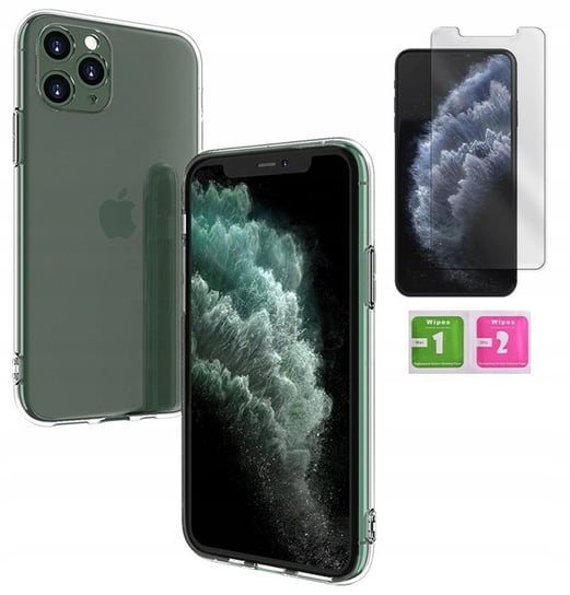 ETUI PRZEZROCZYSTE 2MM DO IPHONE 11 PRO + SZKŁO 9H Inna marka