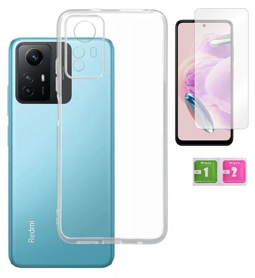 Etui Przezroczyste 2Mm Do Xiaomi Redmi Note 12S Obudowa Case + Szkło 9H MARTECH