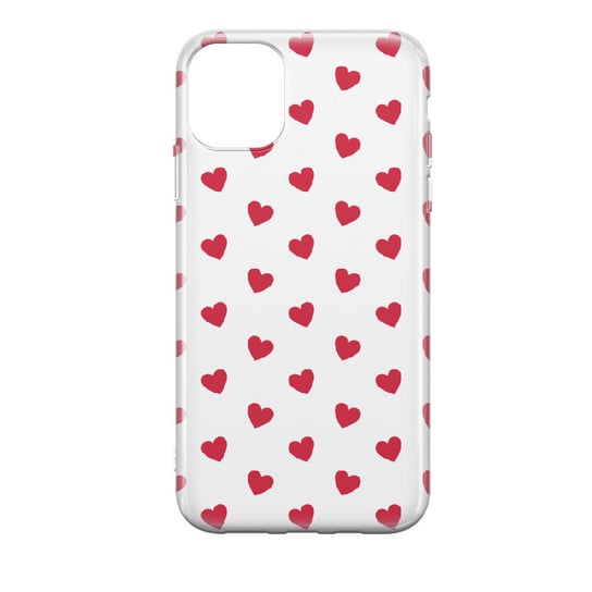 Etui przeźroczyste z nadrukiem Apple iPhone 11 Serduszka czerwone PieceofCase