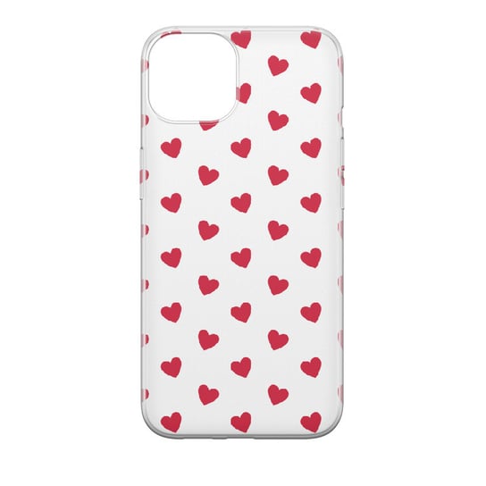 Etui przeźroczyste z nadrukiem Apple iPhone 13 Serduszka czerwone PieceofCase
