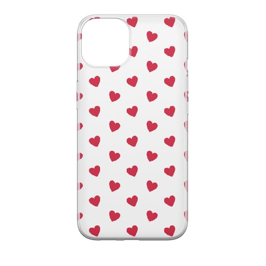 Etui przeźroczyste z nadrukiem Apple iPhone 14 Plus Serduszka czerwone PieceofCase