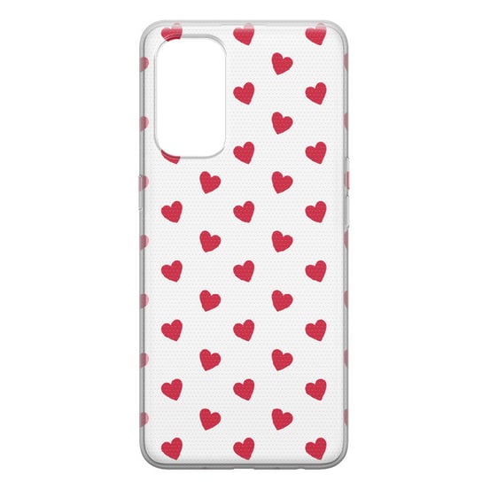 Etui przeźroczyste z nadrukiem OPPO Reno 5 5G Serduszka czerwone PieceofCase