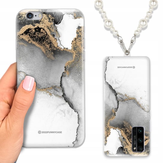 Etui QUICK ELEGANCKI do iPHONE 6 Perłowy Łańcuszek + MARMUROWE Marble Wzory Funnycase