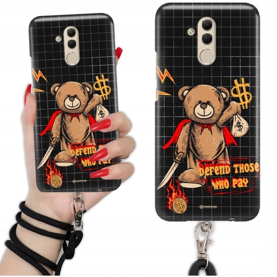 Etui QUICK Sznurek do HUAWEI MATE 20 LITE Smycz Czarna Miś TEDDY Mix Wzory Funnycase