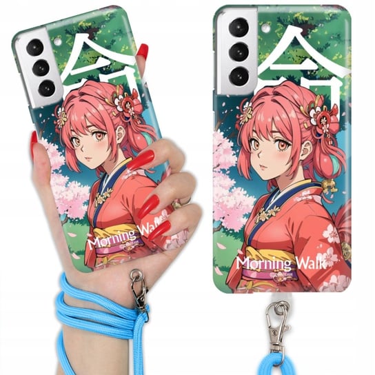 Etui QUICK Sznurek Niebieski do SAMSUNG S21 PLUS ANIME Sakura Dreams Wzory Funnycase