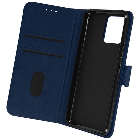 Etui Realme 8 i 8 Pro z funkcją portfela z klapką i stojakiem wideo - ciemnoniebieskie Avizar