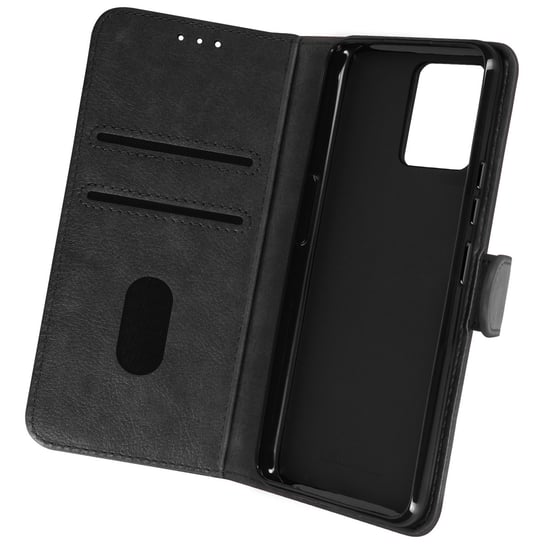 Etui Realme 8 i 8 Pro z funkcją portfela z klapką i stojakiem wideo - czarne Avizar