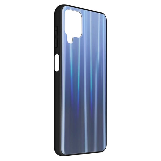 Etui Samsung Galaxy A12 Bi-materiał Holograficzne Błyszczące Cienkie Jasnoniebieskie Avizar