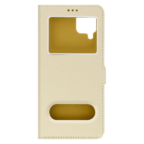 Etui Samsung Galaxy A12 z podwójnym okienkiem Podstawka wideo w kolorze złotym Avizar