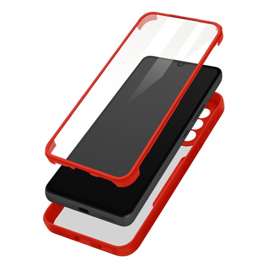 Etui Samsung Galaxy A33 5G Pleksiglas z tyłu i polimerowy przód w kolorze czerwonym Avizar
