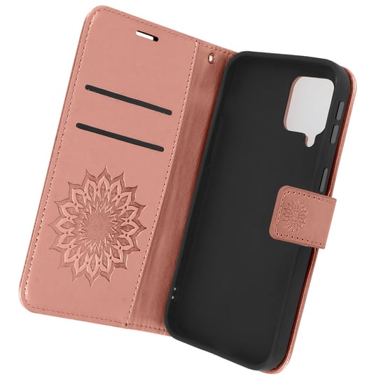 Etui Samsung Galaxy A42 5G Wallet Video Holder Mandala Flower Pattern różowe złoto Avizar