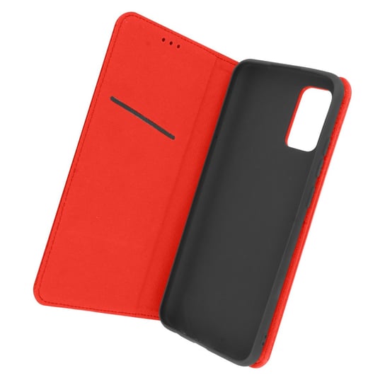 Etui Samsung Galaxy A52 i A52 5G Card Holder Wideo Skóra naturalna Czerwone Avizar