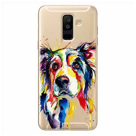 Etui, Samsung Galaxy A6 Plus 2018, Watercolor pies EtuiStudio