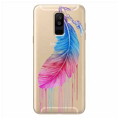 Etui, Samsung Galaxy A6 Plus 2018, Watercolor piórko EtuiStudio