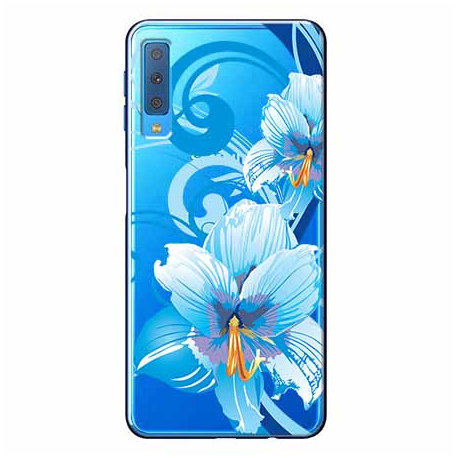 Etui, Samsung Galaxy A7 2018, niebieski kwiat północy EtuiStudio