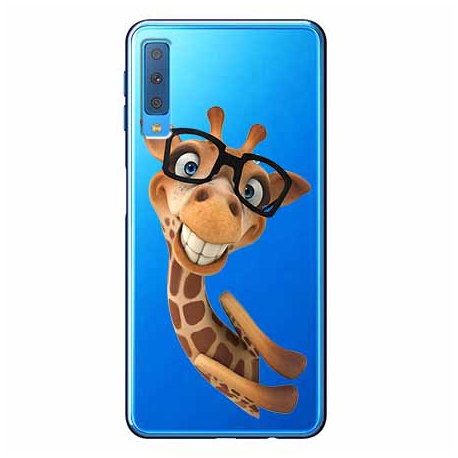 Etui, Samsung Galaxy A7 2018, Wesoła żyrafa w okularach EtuiStudio