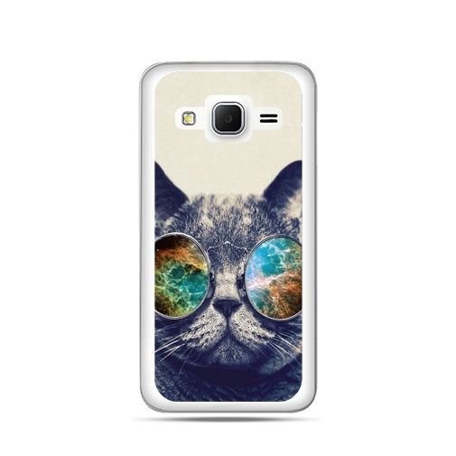 Etui, Samsung Galaxy Grand Prime, kot w tęczowych okularach EtuiStudio