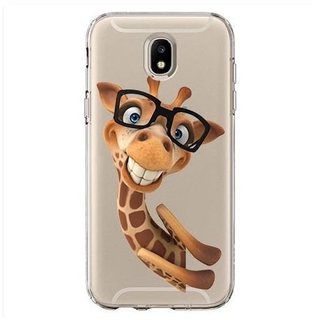 Etui, Samsung Galaxy J7 2017, wesoła żyrafa w okularach EtuiStudio