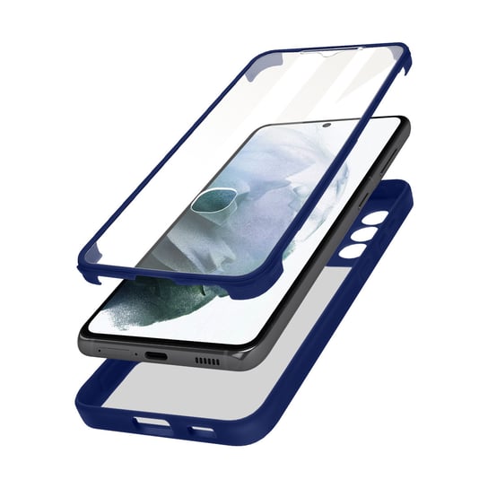 Etui Samsung Galaxy S21 Plexiglas Back i Polymer Front niebieskie Avizar