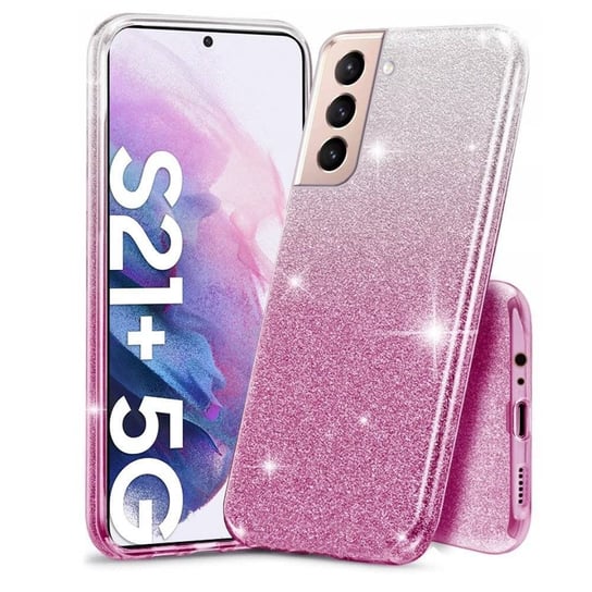 Etui SAMSUNG GALAXY S21+ PLUS Brokat Glitter srebrno-różowe Nexeri